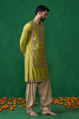 DARPAN NEON GREEN KURTA SET