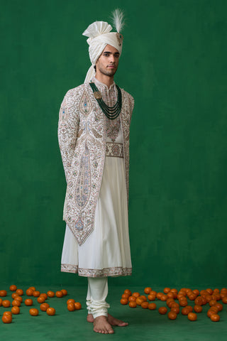 SHAHI IVORY SHERWANI SET