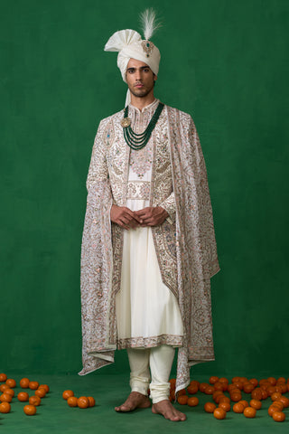 SHAHI IVORY SHERWANI SET