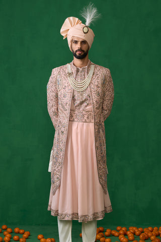 SHAHI PINK SHERWANI SET