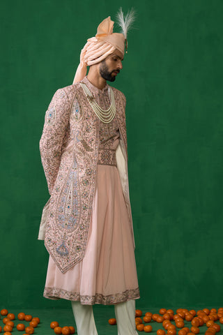 SHAHI PINK SHERWANI SET
