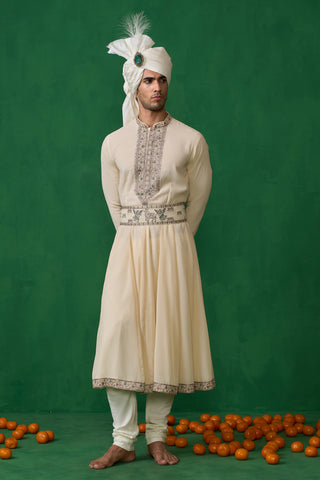 PICHWAI GOLD SHERWANI SET