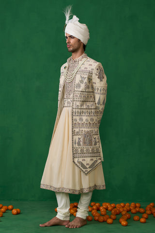 PICHWAI GOLD SHERWANI SET