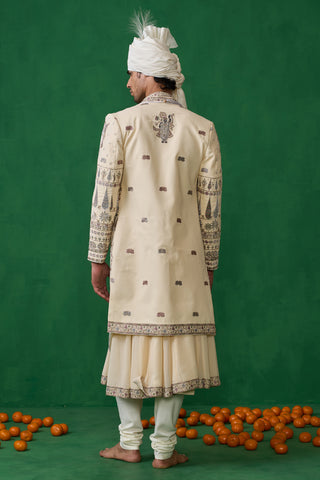 PICHWAI GOLD SHERWANI SET