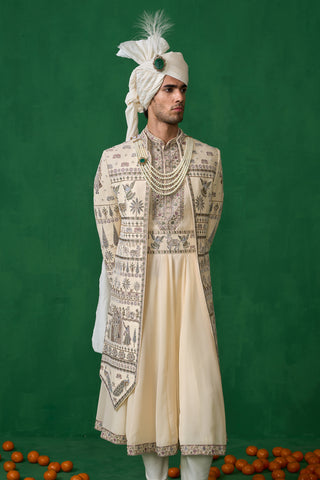 PICHWAI GOLD SHERWANI SET