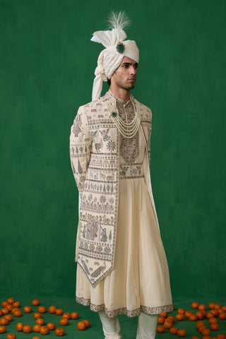 PICHWAI GOLD SHERWANI SET