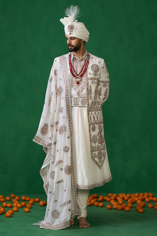 KATHAKALI BEIGE SHERWANI SET