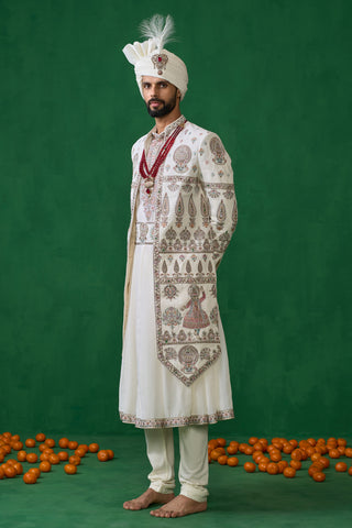 KATHAKALI BEIGE SHERWANI SET