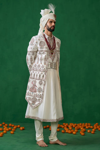 KATHAKALI BEIGE SHERWANI SET