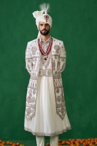 KATHAKALI BEIGE SHERWANI SET