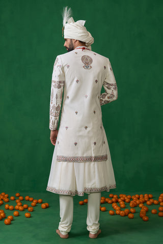 KATHAKALI BEIGE SHERWANI SET