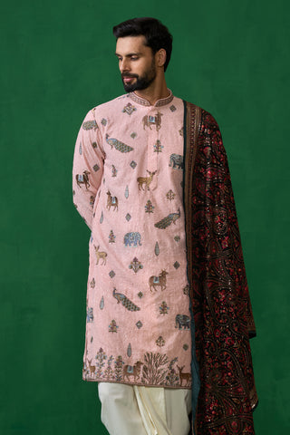 PICHWAI PINK DHOTI KURTA SET