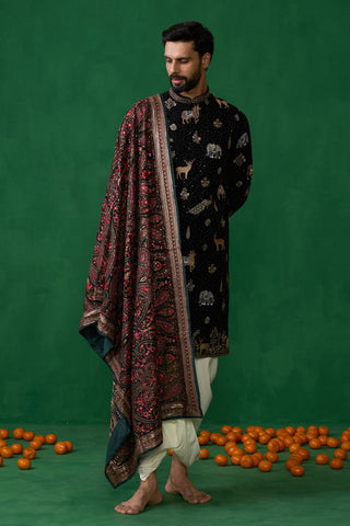 PICHWAI BLACK DHOTI KURTA SET