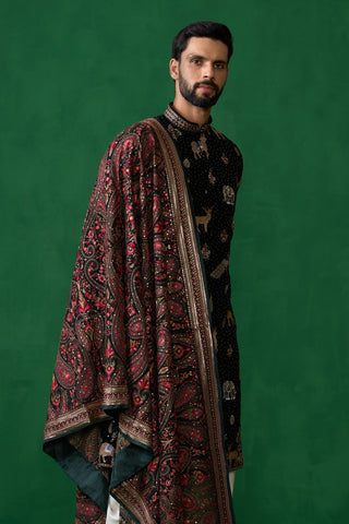 PICHWAI BLACK DHOTI KURTA SET