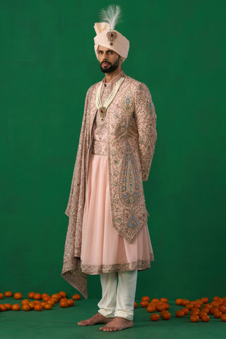 SHAHI PINK SHERWANI SET