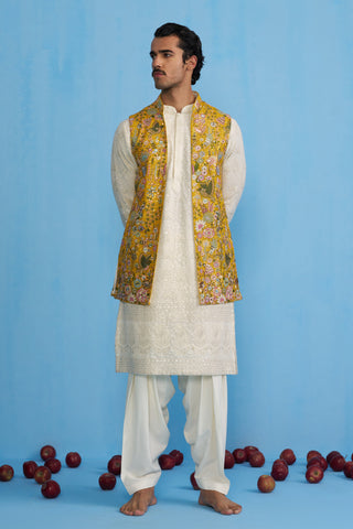 PHOOLPANKH HALDI KURTA JACKET SET