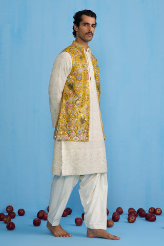 PHOOLPANKH HALDI KURTA JACKET SET