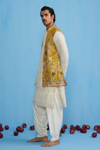 PHOOLPANKH HALDI KURTA JACKET SET