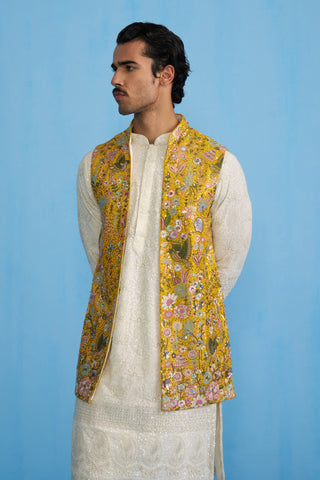 PHOOLPANKH HALDI KURTA JACKET SET