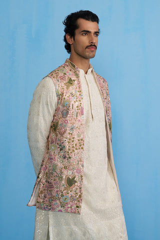 PHOOLPANKH PINK KURTA JACKET SET