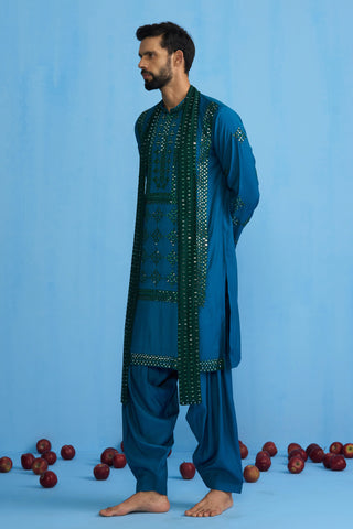 DARPAN TEAL BLUE KURTA SET