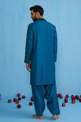 DARPAN TEAL BLUE KURTA SET
