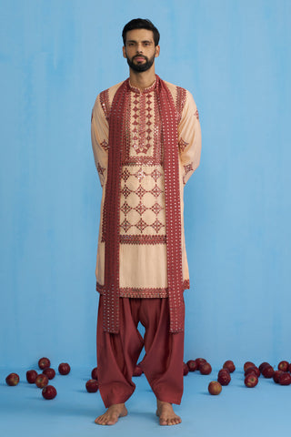 DARPAN PEACH KURTA SET