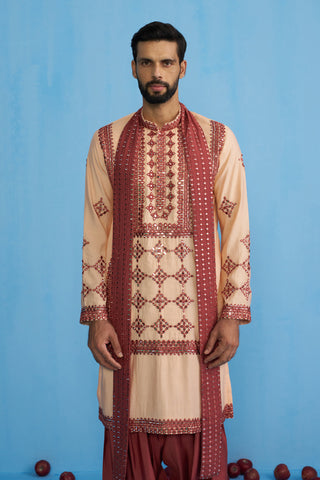 DARPAN PEACH KURTA SET