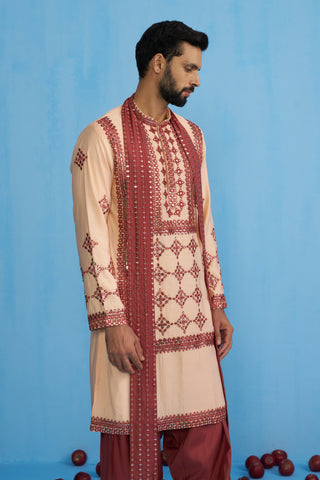 DARPAN PEACH KURTA SET