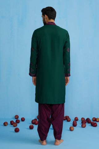 DARPAN BOTTEL GREEN KURTA SET