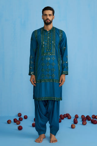 DARPAN TEAL BLUE KURTA SET