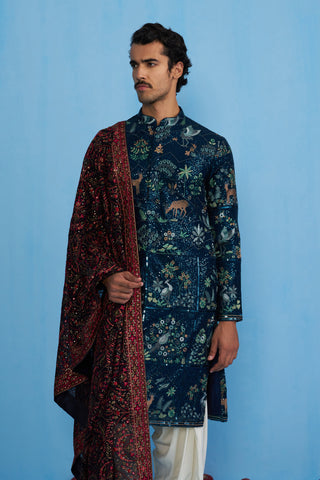 SWAN NAVY BLUE KURTA SET