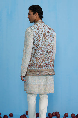 GULAB SKY KURTA JACKET SET