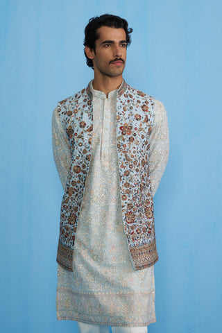 GULAB SKY KURTA JACKET SET