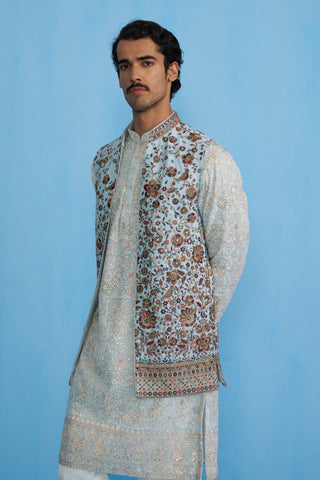 GULAB SKY KURTA JACKET SET