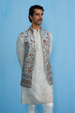 GULAB SKY KURTA JACKET SET