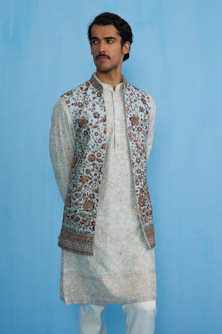 GULAB SKY KURTA JACKET SET