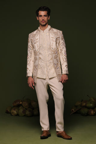 Vasanth ivory Jodhpuri set with shirt and trouser