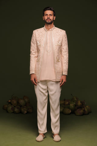 Satya Light Pink Jodhpuri set with short Kurta and trouser