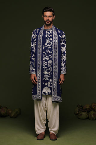 Aruna Navy Kurta set with patiyala and dupatta