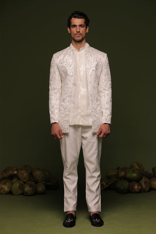 Indra off White Jodhpuri set with shirt and trouser