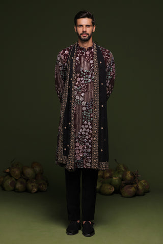 Ashok wine Kurta set with trouser and Dupatta