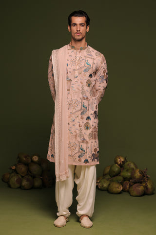 Kalyan pink Kurta patiyala set with dupatta