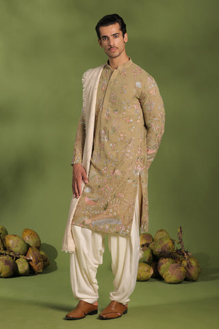 Vivek Mehandi Kurta patiyala set with dupatta