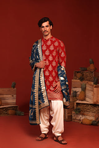 Pravar Red Kurta Set