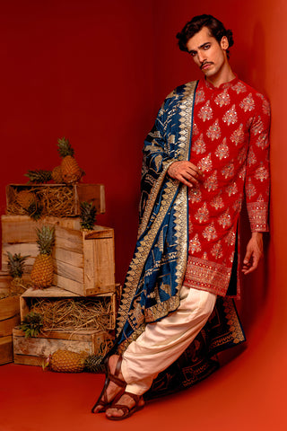 Pravar Red Kurta Set