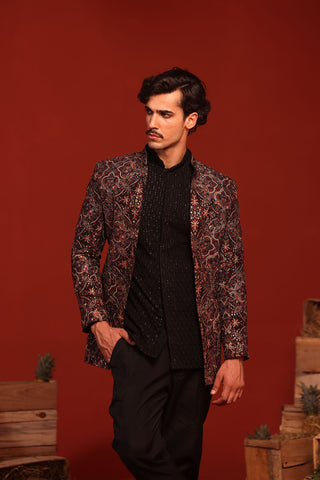 Vibhor Black Jodhpuri Set