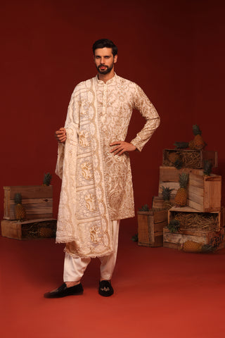 Shubh Ivory Kurta Set