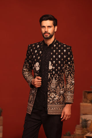 Sukrit Black Jodhpuri Set