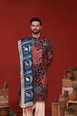 Aarv Wine Kurta Set